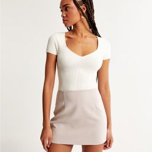 Abercrombie Short-Sleeve Sweetheart Sweater Bodysuit